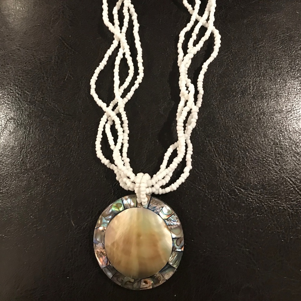 Necklaces made with beads and shell